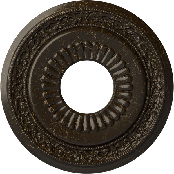 Ekena Millwork Lauren Medallion (Canopies up to 6 1/4"), 20 5/8"OD x 6 1/4"ID x 1 3/8"P, Stone Hearth Crackle CM20LNSHC - main